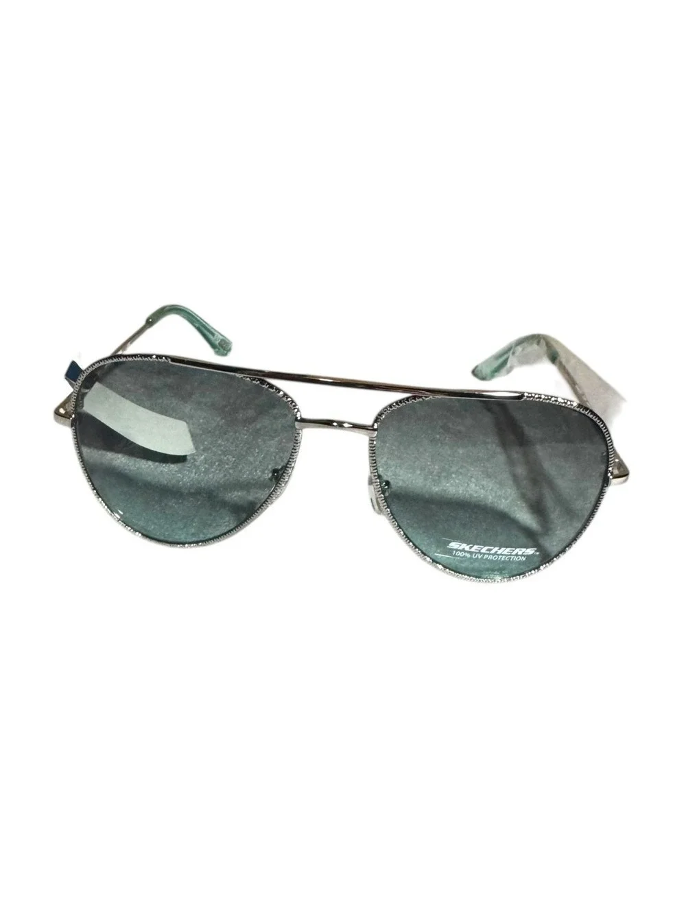 Skechers SE6083 Women's Aviator Sunglasses Silver Braided Gradient Smoke Lens